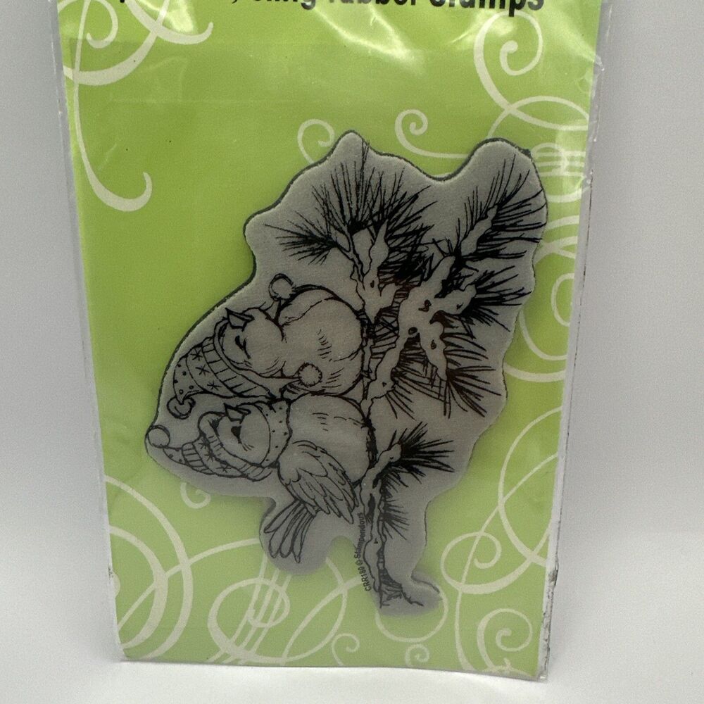 Stampendous Bird Rubber Stamp Cling Winter Birds Christmas Snow Pine Snowy New